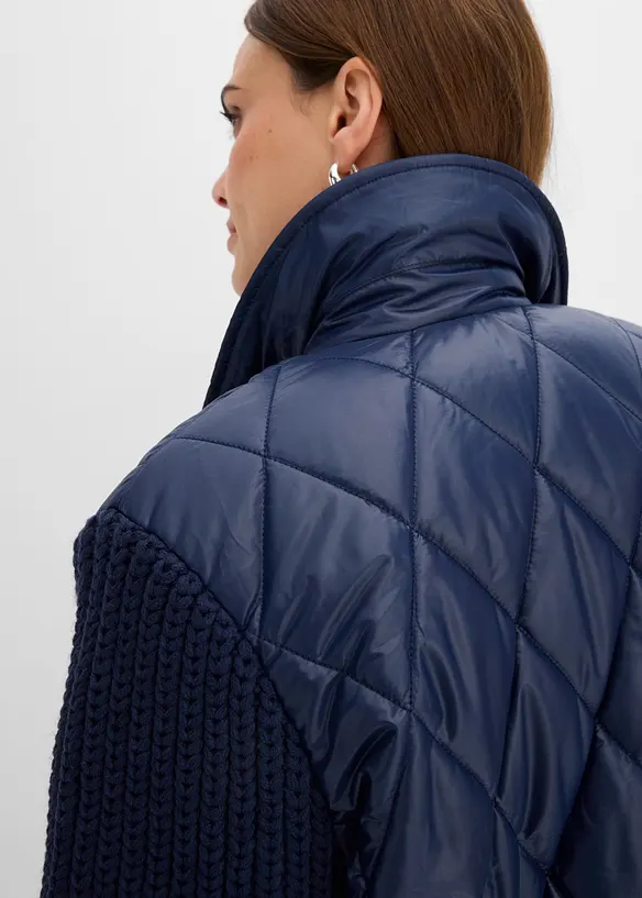 Quiltad blusjacka med stickade &auml;rmar, vattenavvisande, bonprix
