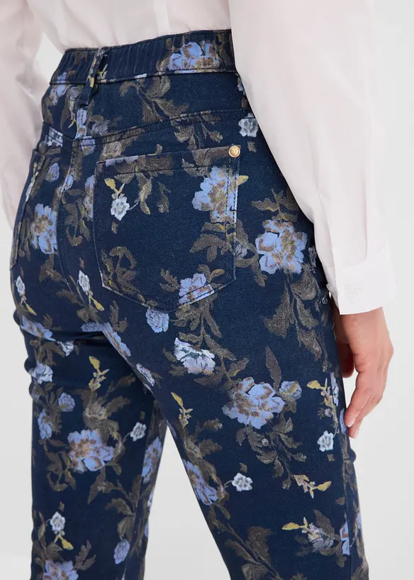 Twillbyxa med blomm&ouml;nster, bonprix