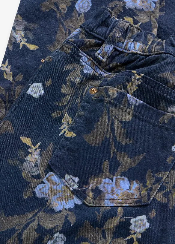 Twillbyxa med blomm&ouml;nster, bonprix