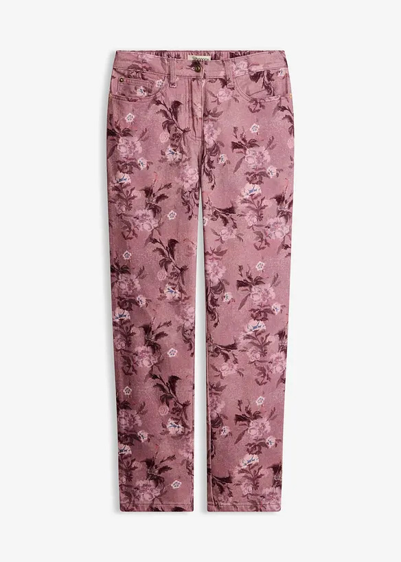 Twillbyxa med blomm&ouml;nster, bonprix