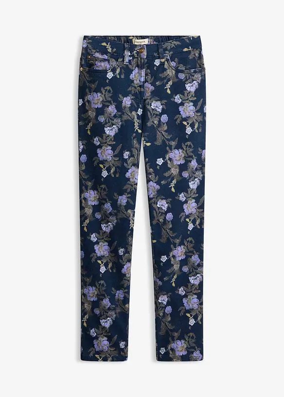 Twillbyxa med blomm&ouml;nster, bonprix