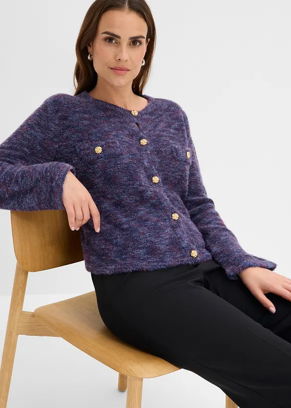 Cardigan med effektgarn, bonprix