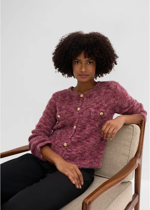 Cardigan med effektgarn, bonprix