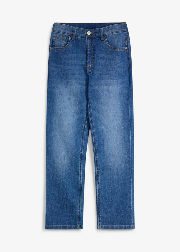 Regular Fit Stretch Jeans med reglerbar midja, Straight, bonprix
