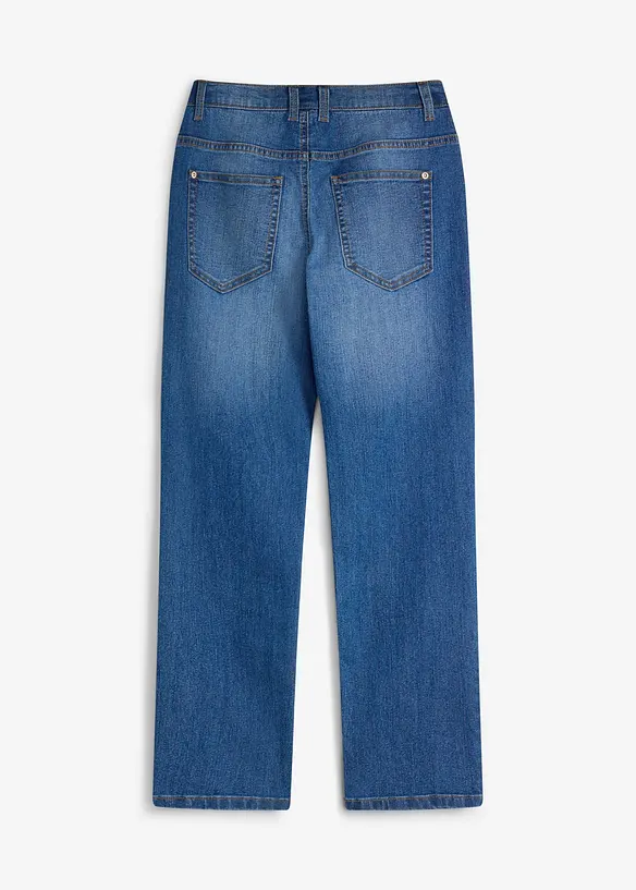 Regular Fit Stretch Jeans med reglerbar midja, Straight, bonprix