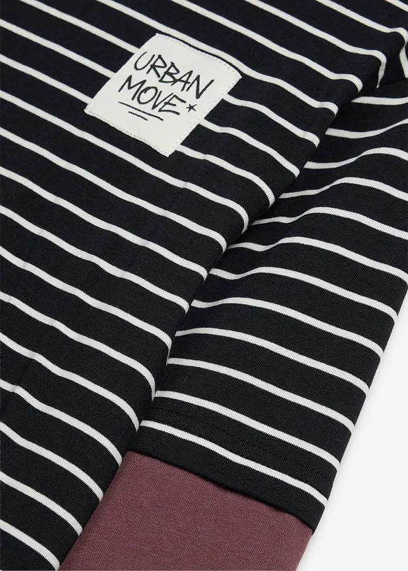 L&aring;ng&auml;rmad T-shirt i ekologisk bomull med lager p&aring; lager-look, bonprix