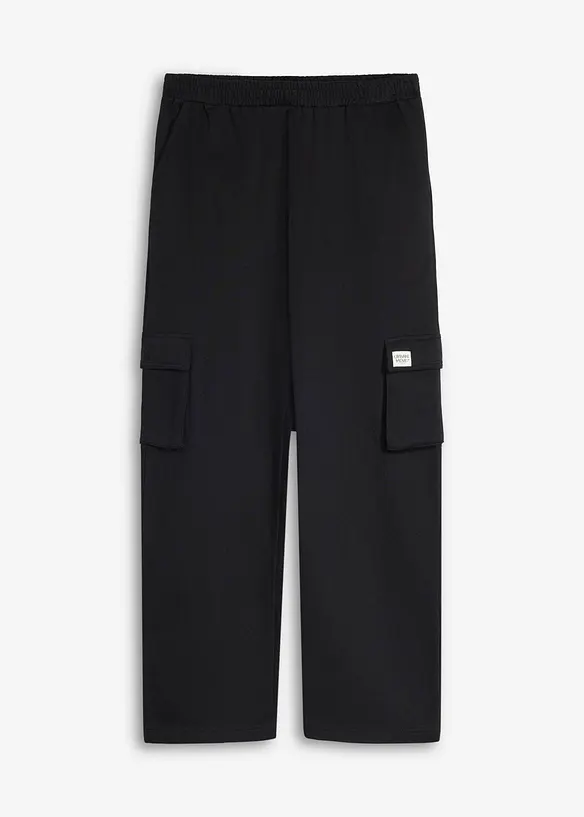 Joggingbyxa med cargofickor, av mjuk ekologisk bomull i Loose Fit, bonprix