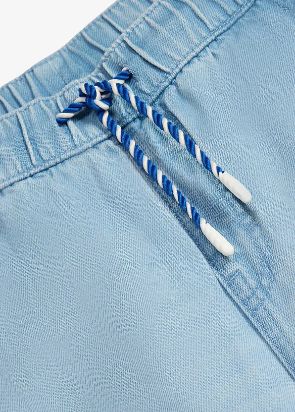 Dra p&aring;-jeans i Loose Fit med cargofickor, Straight, bonprix