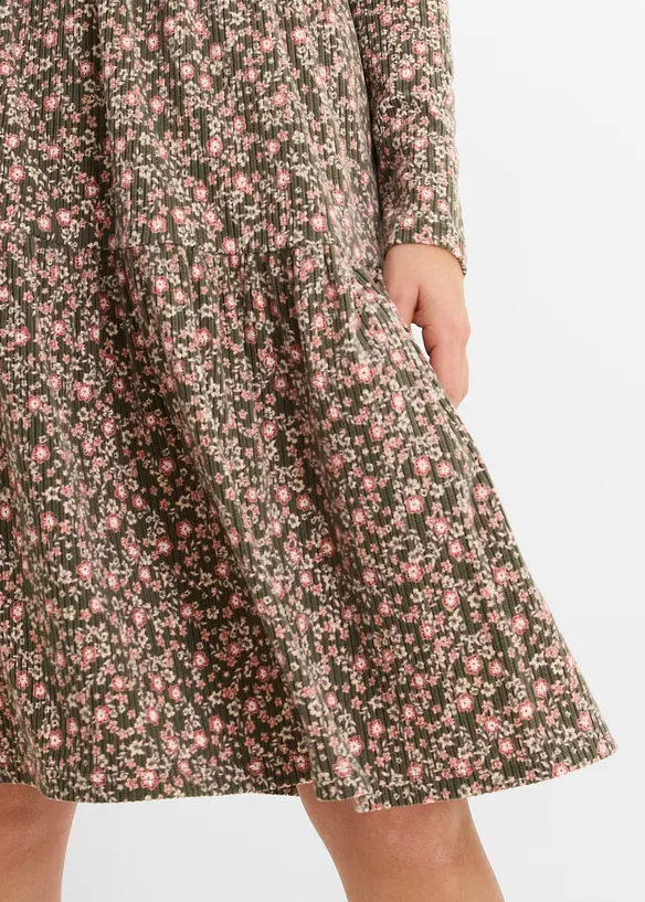 Ribbad midikl&auml;nning med stretch, bonprix