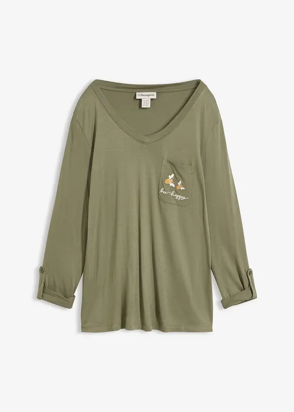 L&aring;ng&auml;rmad topp i mjuk viskos, bonprix