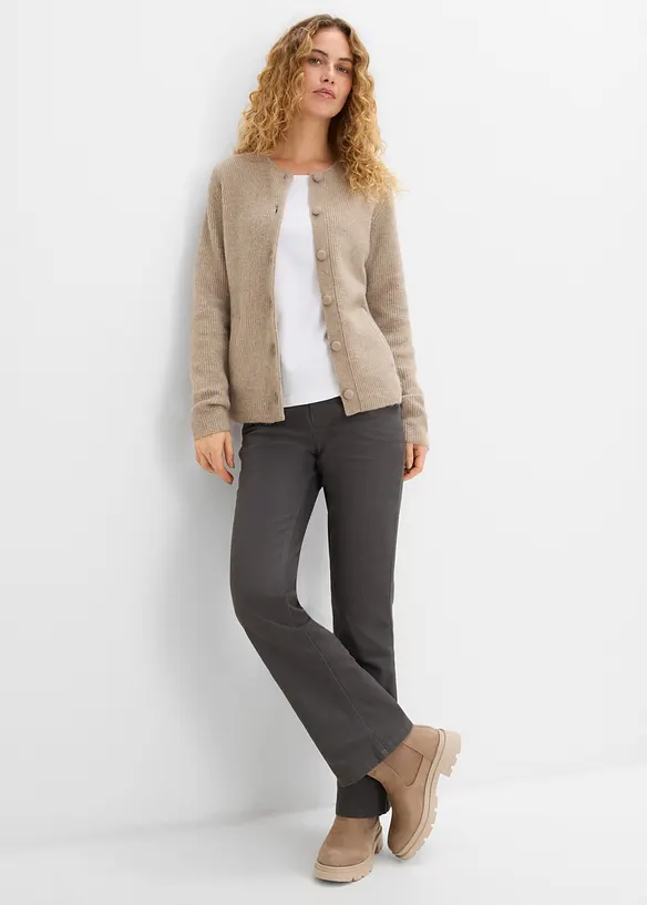 Ribbstickad cardigan, bonprix