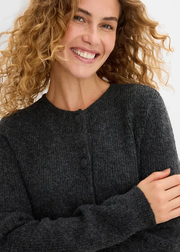 Ribbstickad cardigan, bonprix