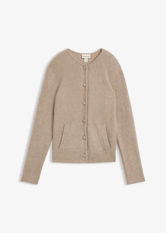 Ribbstickad cardigan, bonprix