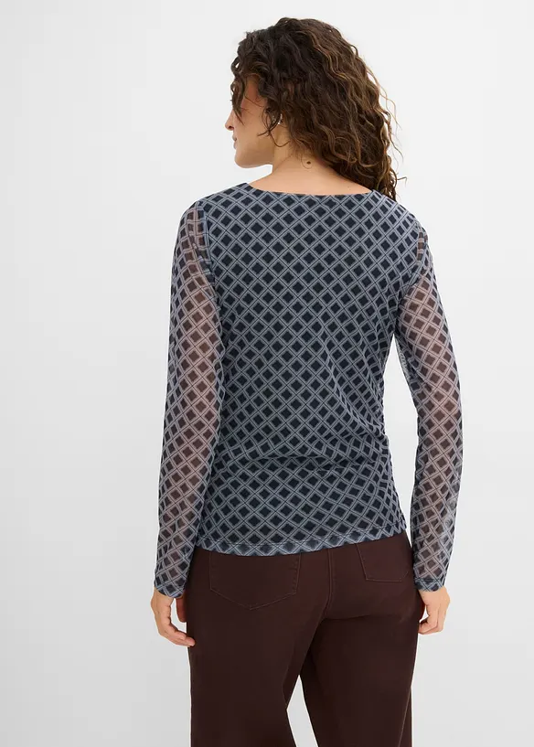 L&aring;ng&auml;rmad topp av tunn mesh, bonprix