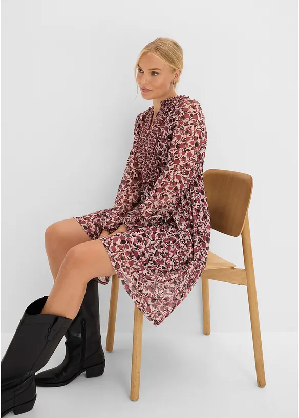 Jerseykl&auml;nning av tunn mesh, bonprix