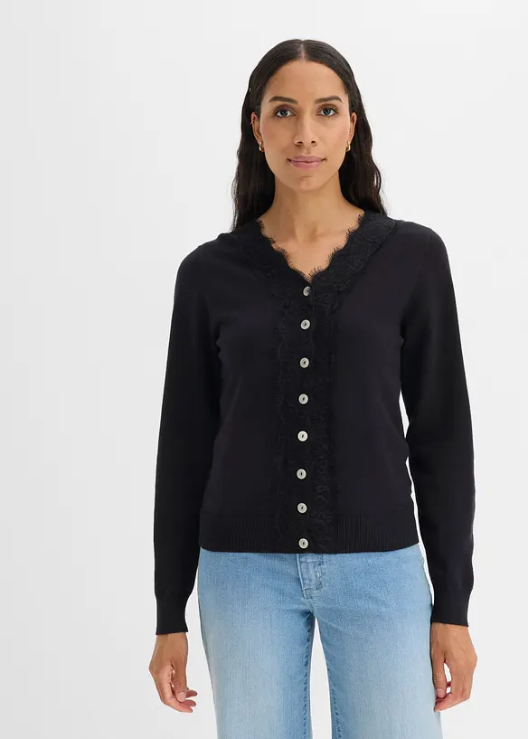 Cardigan i mjuk viskosmix, bonprix