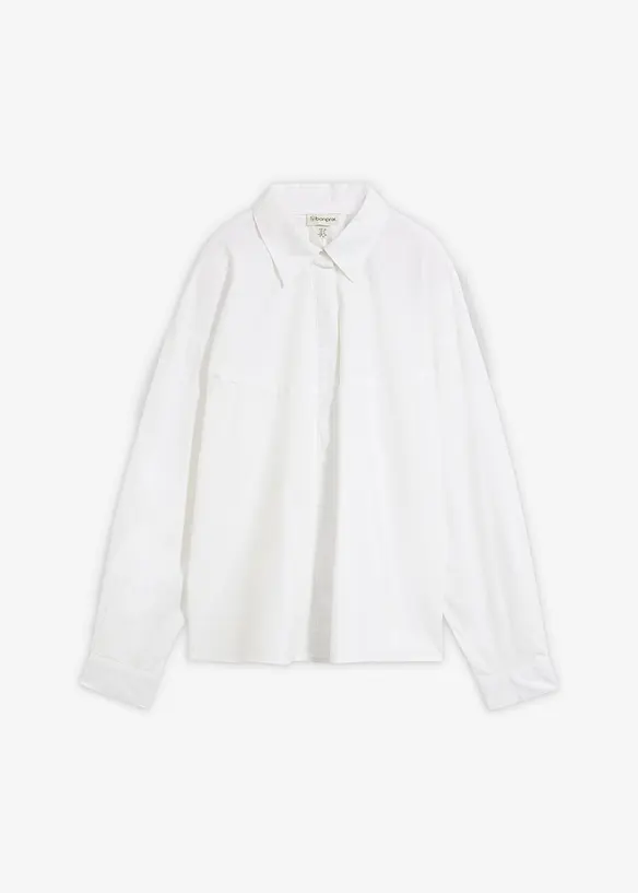 Skjortblus i bomullsmix, bonprix