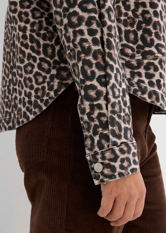 Skjortjacka i bomullsstretch, bonprix