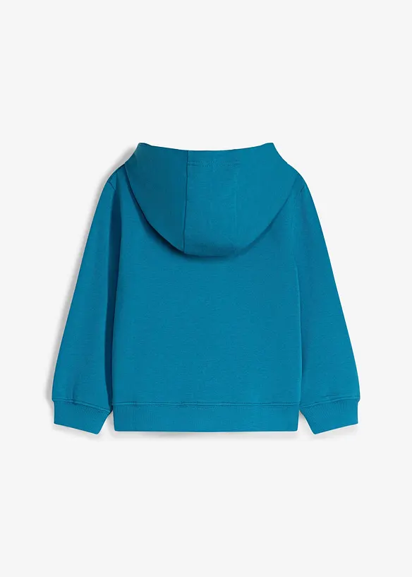 Sweatshirtjacka med huva, av mjuk ekologisk bomull, bonprix
