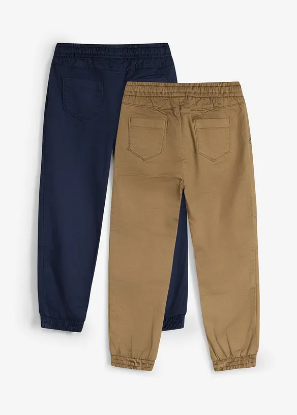 Dra-p&aring; byxa i regular fit med mjuk bomull (2-pack), bonprix