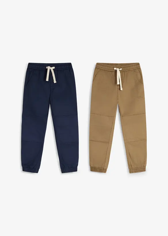 Dra-p&aring; byxa i regular fit med mjuk bomull (2-pack), bonprix