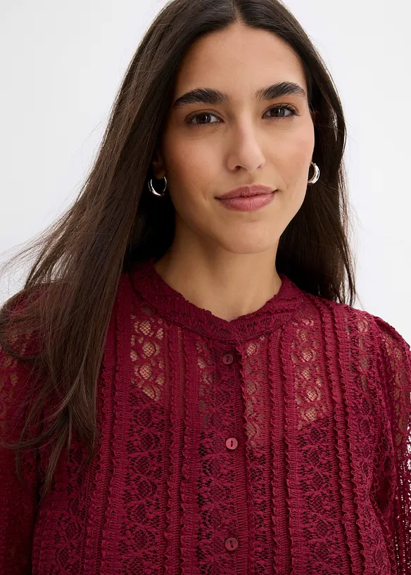 Jerseyblus med linne (2-delat set), bonprix