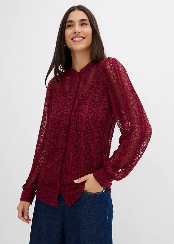 Jerseyblus med linne (2-delat set), bonprix