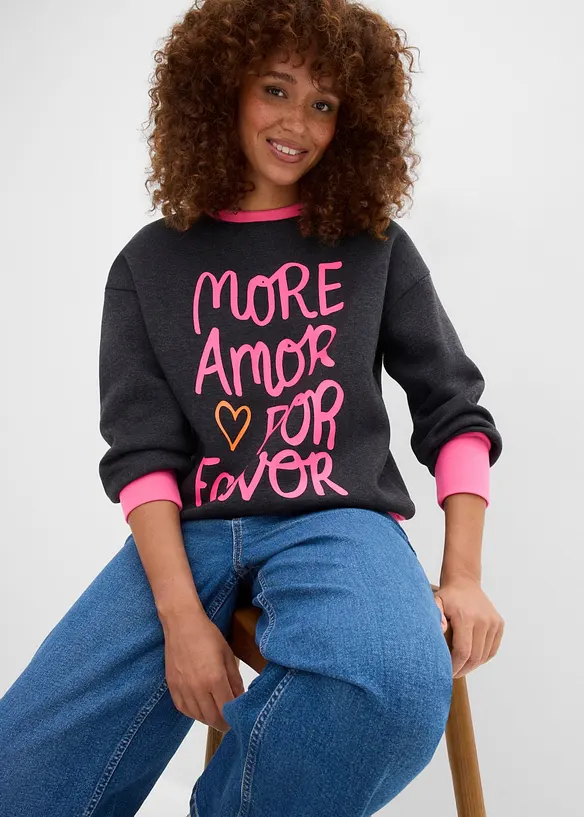 Sweatshirt i bomullsmix, bonprix