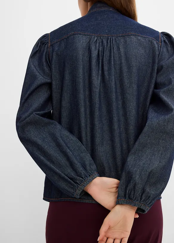 Jeansblus av ekologisk bomull, bonprix