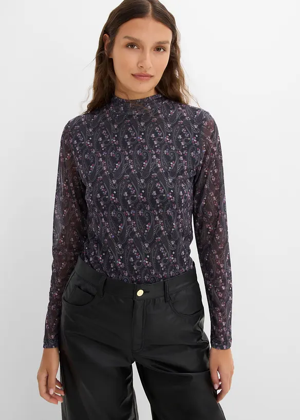 L&aring;ng&auml;rmad topp av tunn mesh, bonprix