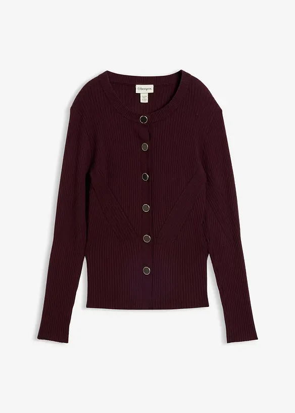 Finstickad cardigan i viskosmix, bonprix