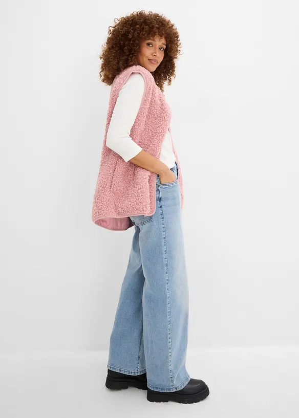 Ribbstickad topp med 3/4-&auml;rmar, av ekologisk bomull (3-pack), bonprix