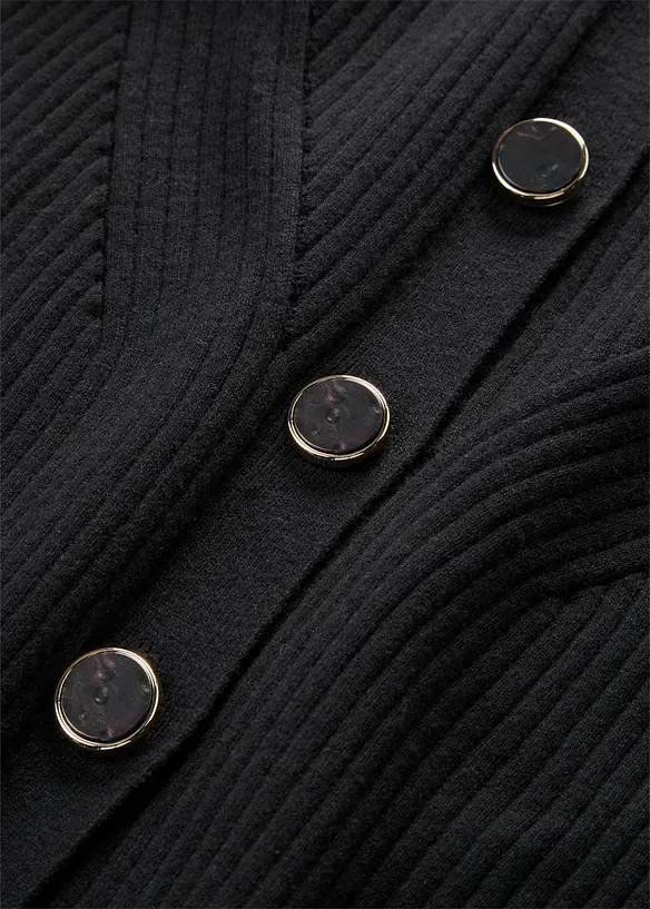 Finstickad cardigan i viskosmix, bonprix