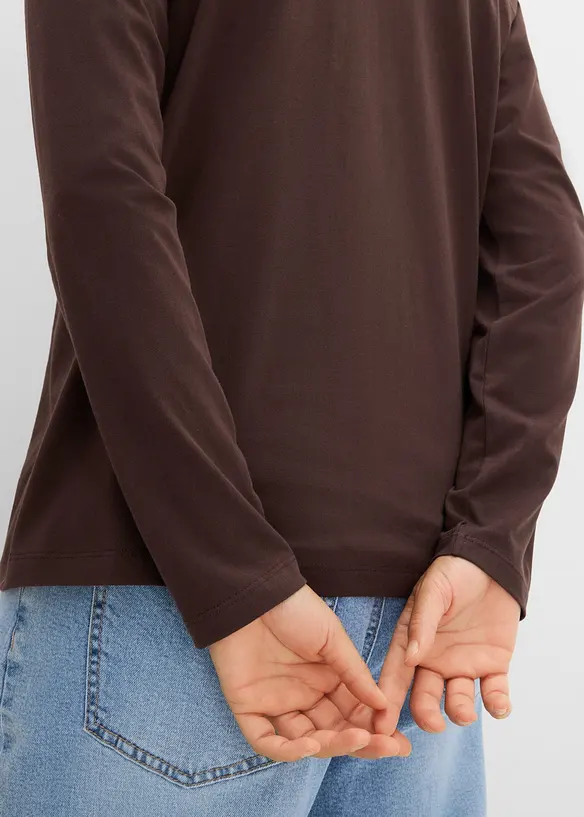 L&aring;ng&auml;rmad topp i ekologisk bomull (3-pack), bonprix