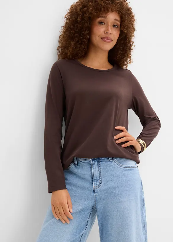 L&aring;ng&auml;rmad topp i ekologisk bomull (3-pack), bonprix