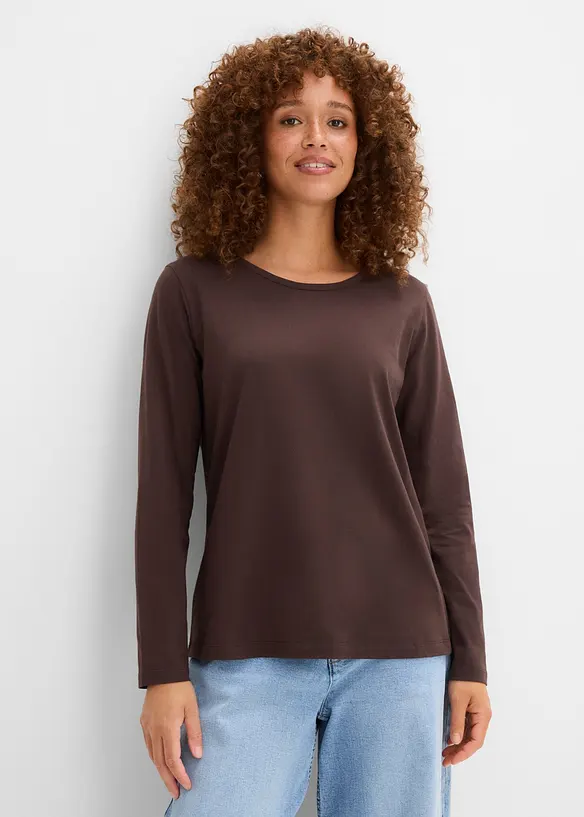 L&aring;ng&auml;rmad topp i ekologisk bomull (3-pack), bonprix