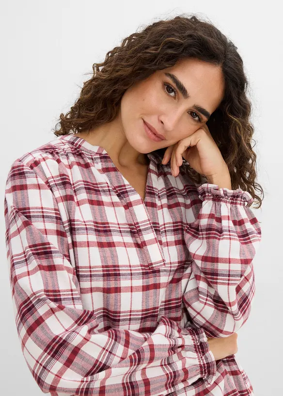 Blustunika av bomullsflanell, bonprix