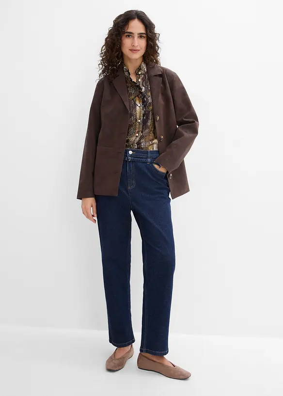 Straight Jeans High Waist, cropped, bonprix
