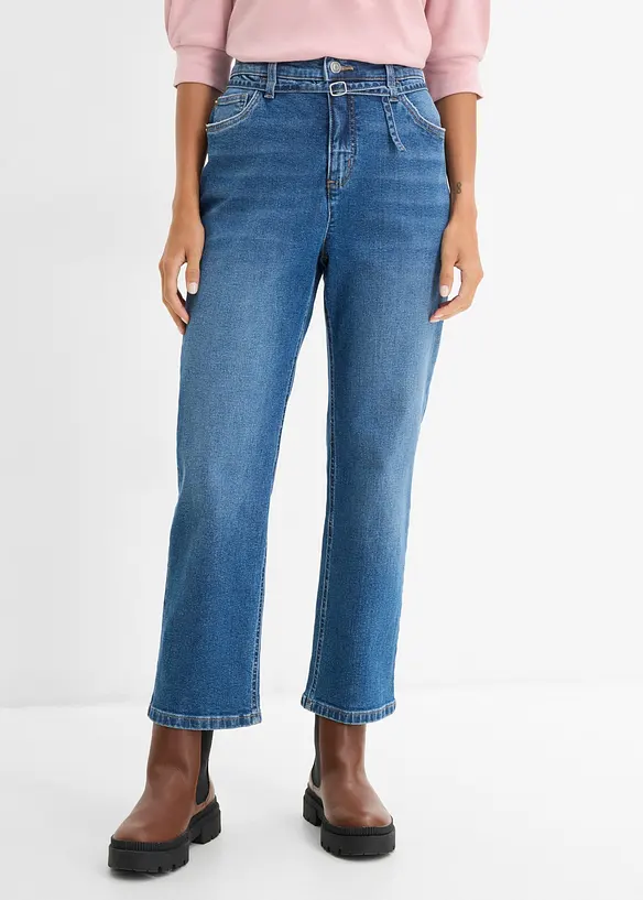 Straight Jeans High Waist, cropped, bonprix