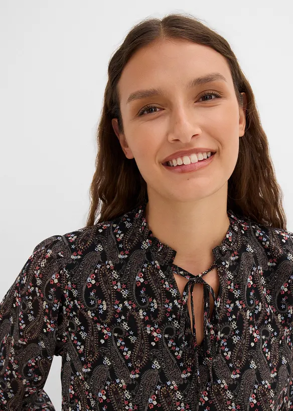 Blus av l&auml;tt chiffong, bonprix