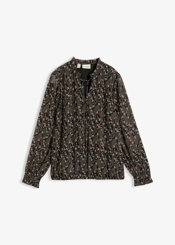 Blus av l&auml;tt chiffong, bonprix