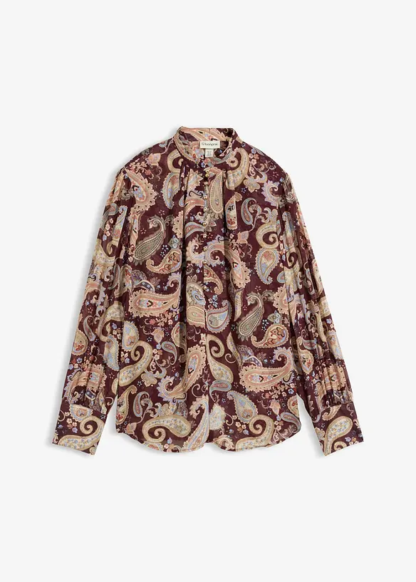 Chiffongtunika med st&aring;krage, bonprix