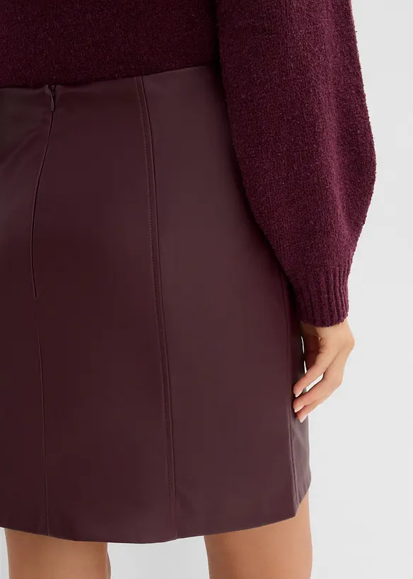 Kort kjol i skinnimitation, bonprix