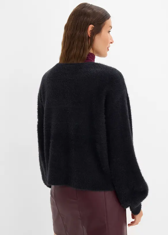 Grovstickad cardigan, bonprix