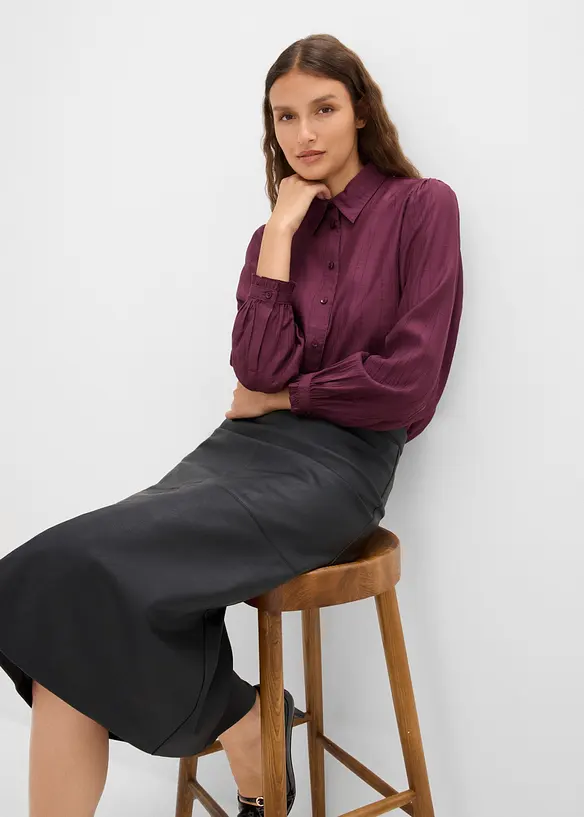 Blus av viskosmix med struktur, bonprix