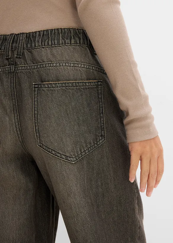 Barrel Jeans Mid Waist, med bekv&auml;m midja, bonprix