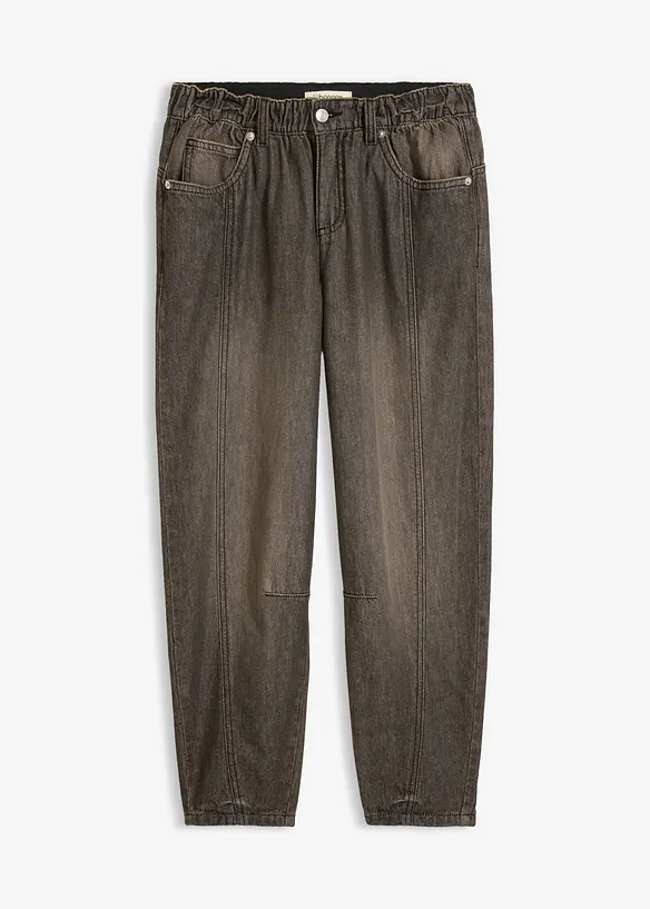 Barrel Jeans Mid Waist, med bekv&auml;m midja, bonprix