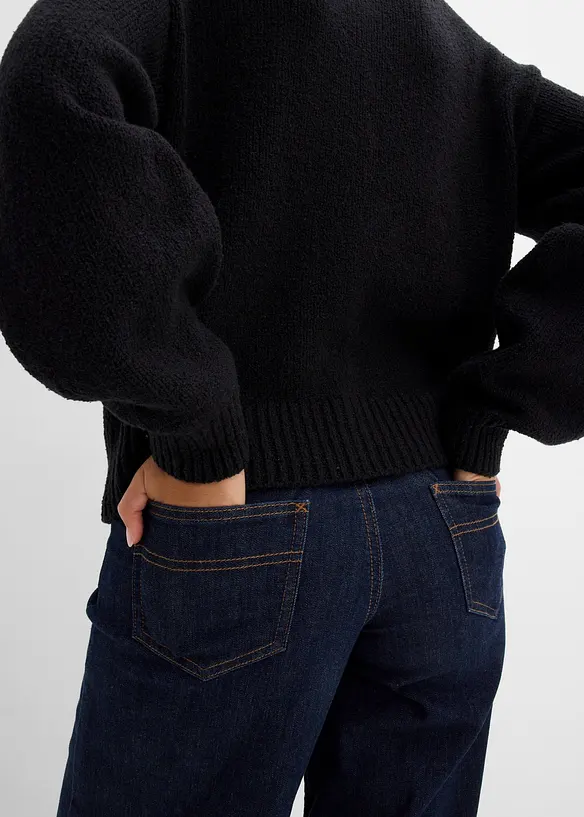 Grovstickad cardigan med knappsl&aring;, bonprix