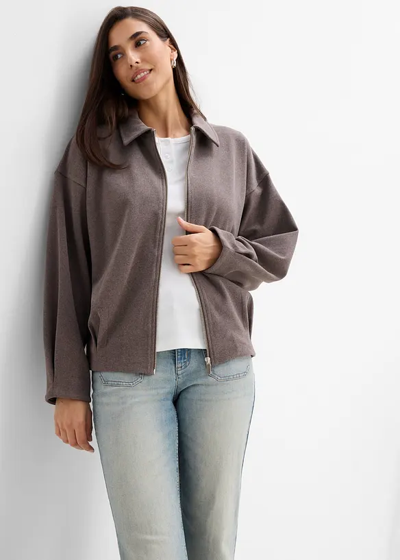 Cardigan med yllelook, bonprix