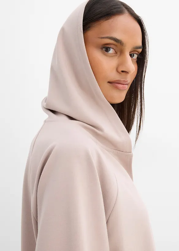 L&aring;ng&auml;rmad topp med huva, bonprix